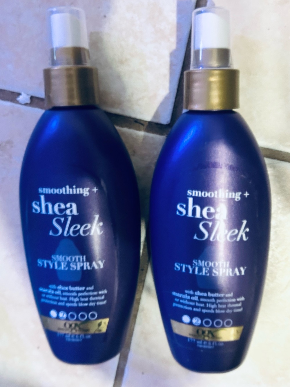 NWT-Discontinued-OGX Smoothing + Shea Sleek Smooth Style. Set of 2. 6 Oz Bottles
